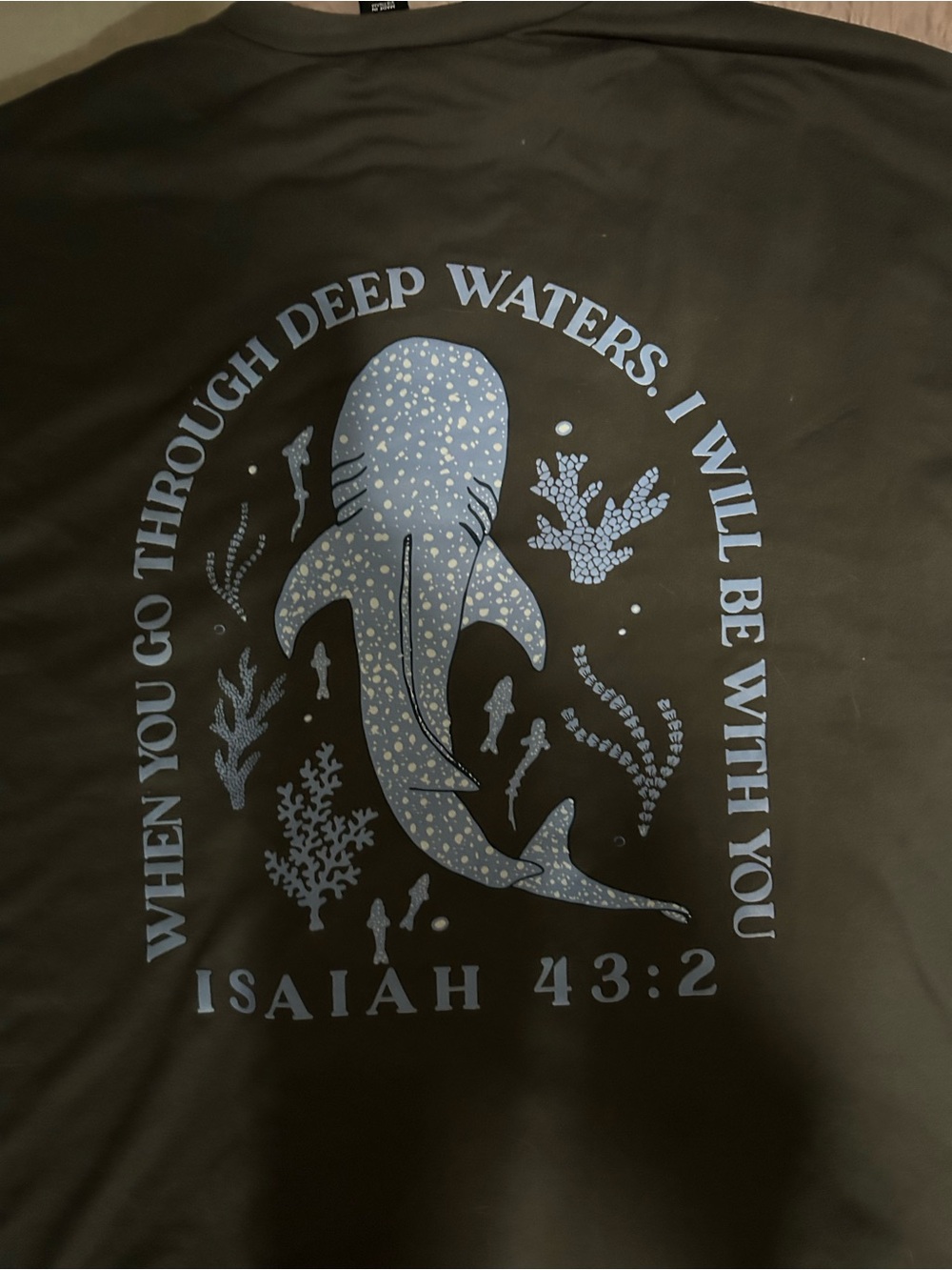 Whale Shark Graphic Tee with Isaiah 43:2